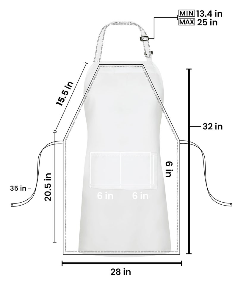 Utopia Kitchen 10 Pack Bib Apron, Unisex Adjustable Aprons with 2 Pockets, Waterdrop Resistant Cooking Kitchen Chef Apron for Men Women - Image 2